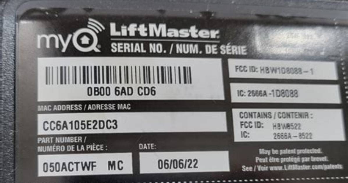 Myq Serial Number