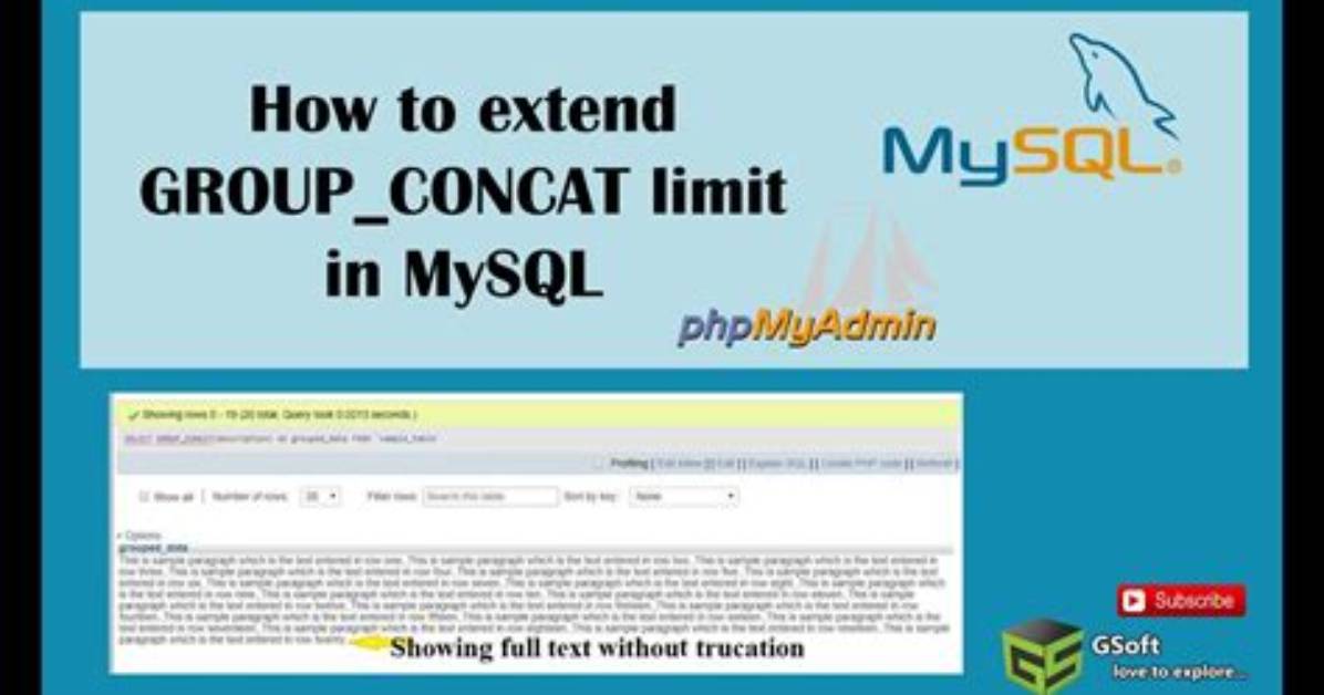 Mysql and Group_Concat() Maximum Length