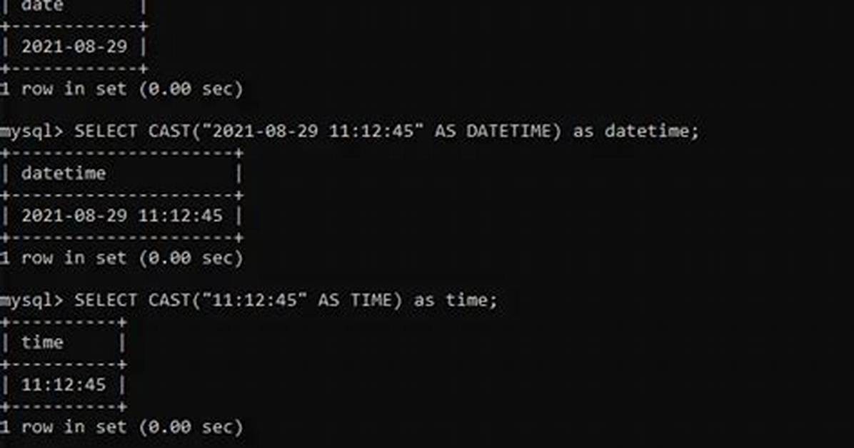 Mysql Cast as Date