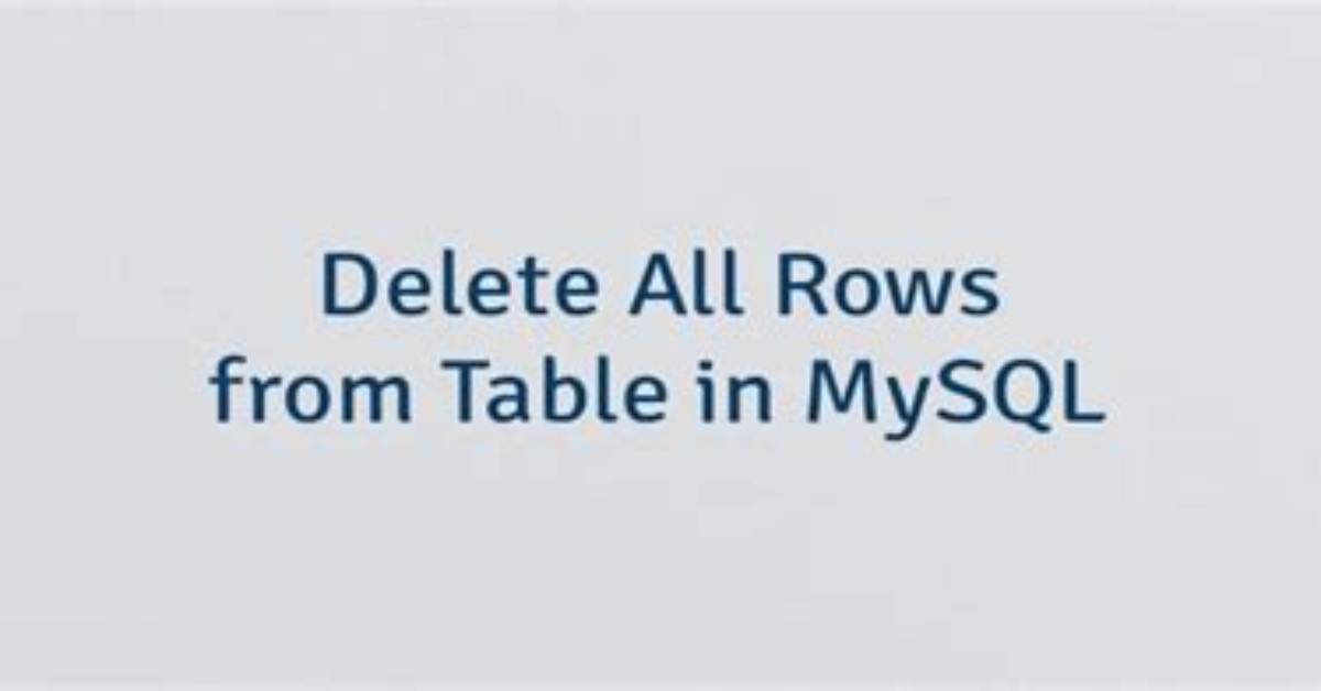 Mysql Delete All Rows from Table and Reset Id to Zero