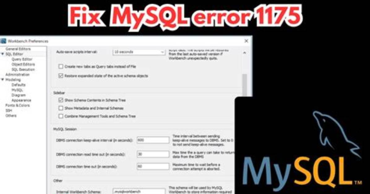 Mysql Error Code: 1175 During Update in Mysql Workbench