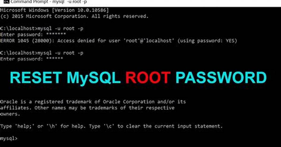 Mysql Root Password Forgotten