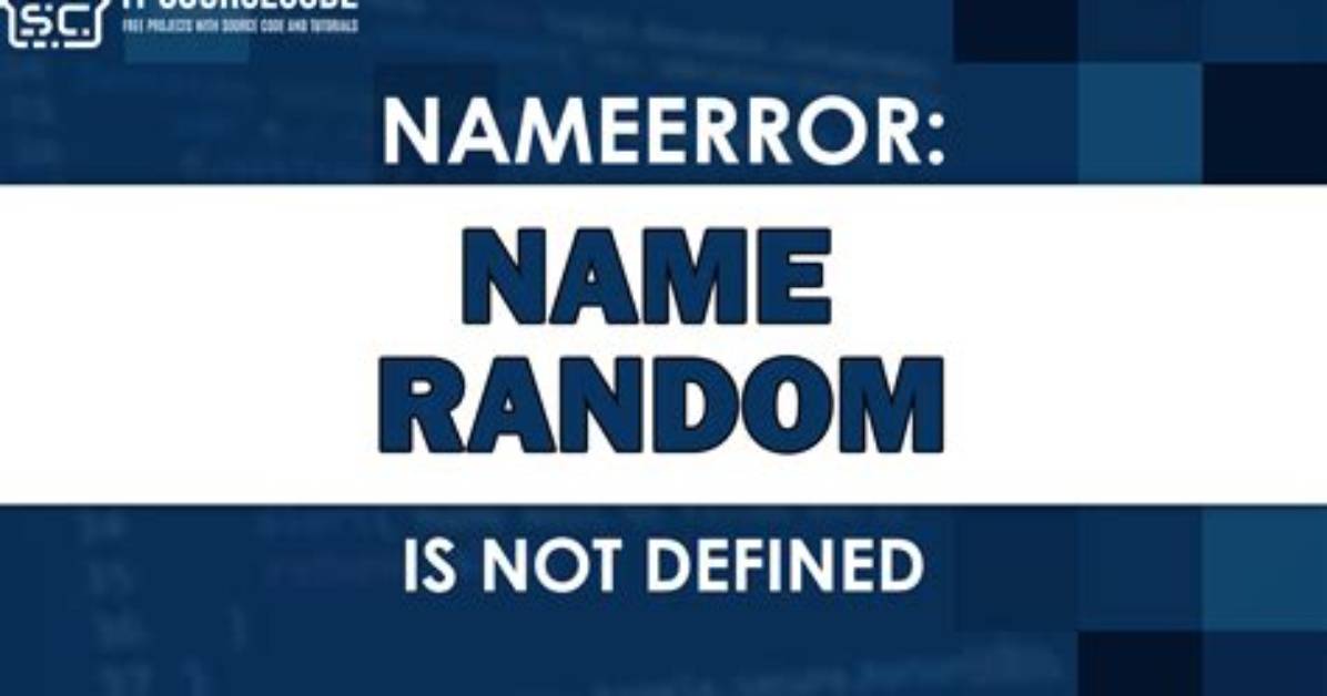 Nameerror: Name 'Random' Is Not Defined [Closed]