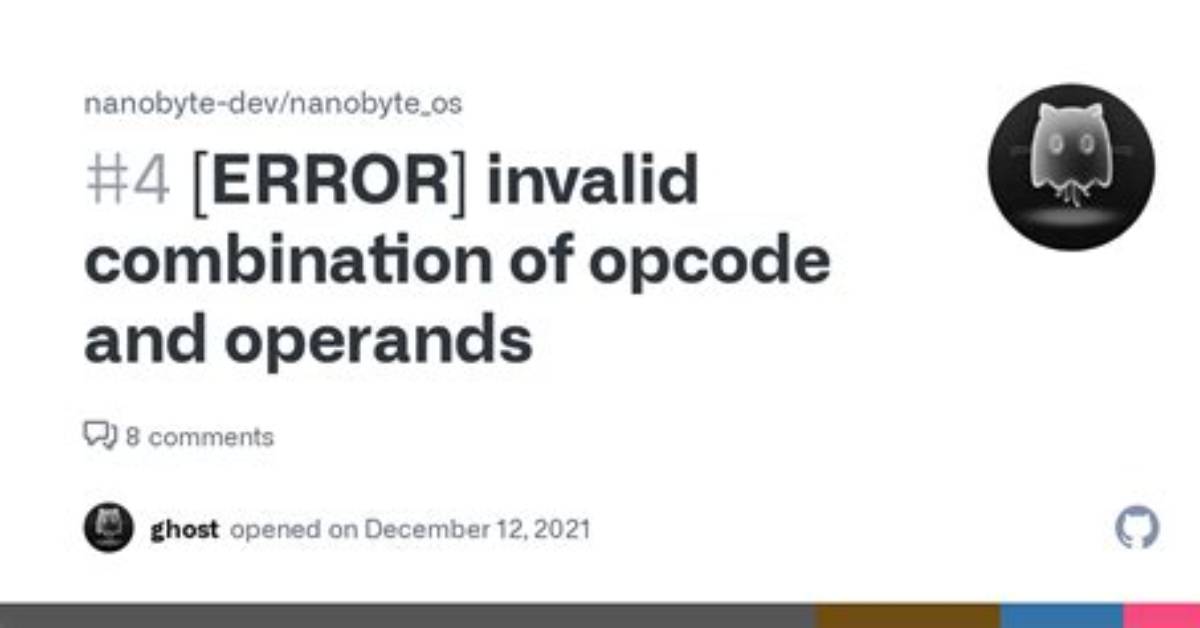 Nasm Error: Invalid Combination of Opcode and Operands