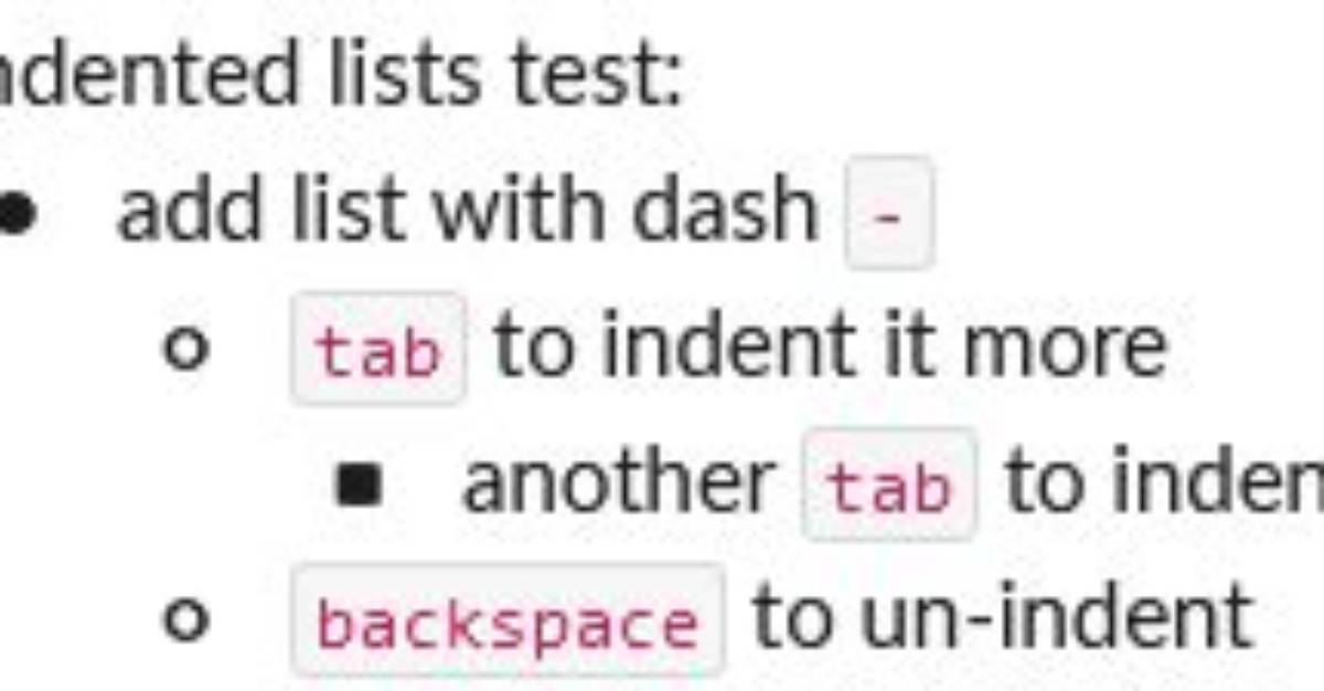 Nested Bulleted List in Slack