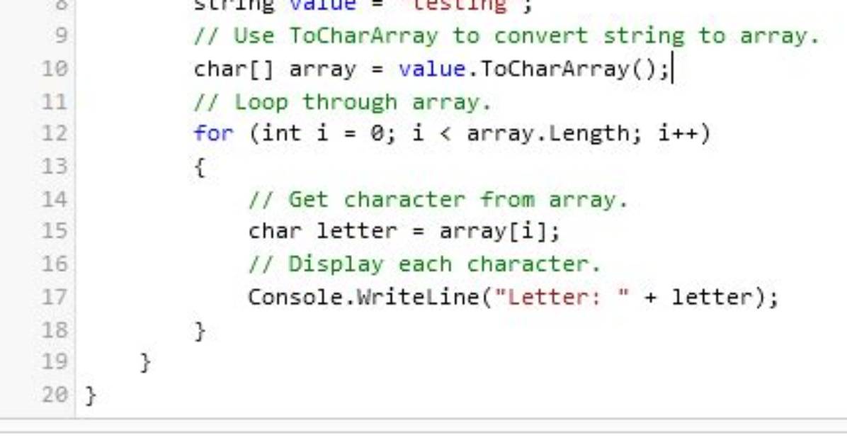 . Net / C# - Convert Char[] to String