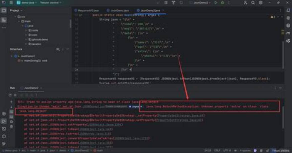 Net. Sf. Json. Jsonexception