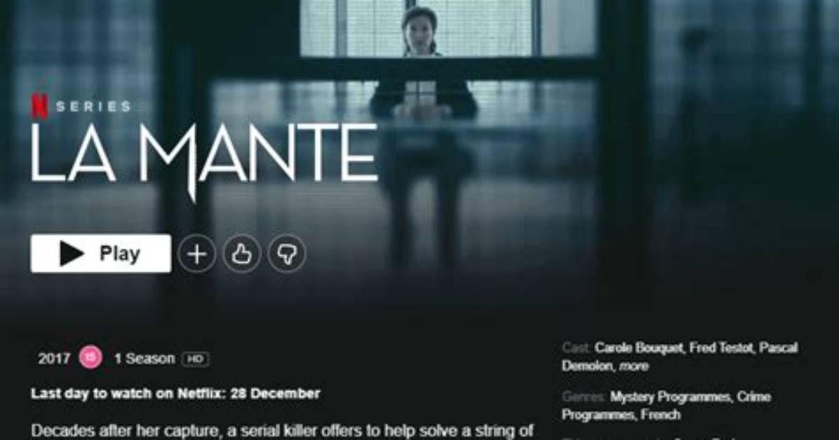 Netflix Original Series 'La Mante' Leaving in December 2021