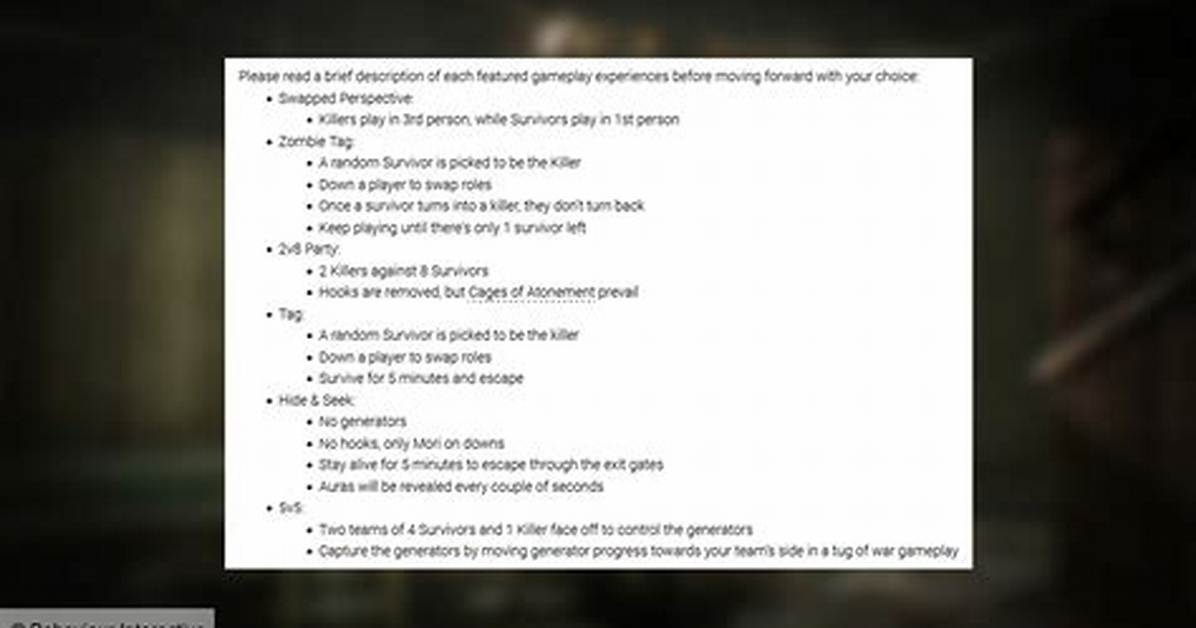 New Dead by Daylight Survey Hints at Pve Game Mode