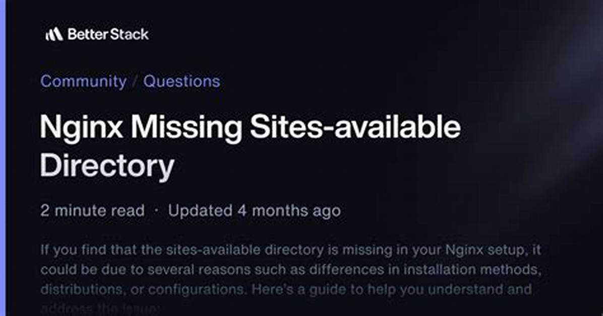 Nginx Missing Sites-Available Directory