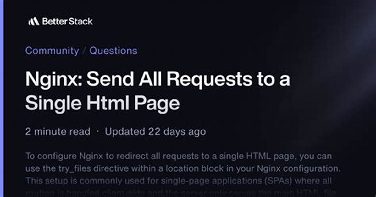Nginx: Send All Requests to a Single Html Page