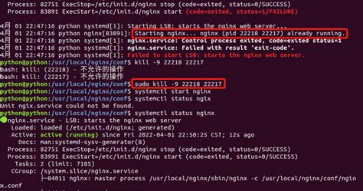 Nginx Service Is Not Starting (Error = (Code=Exited, Status=150))