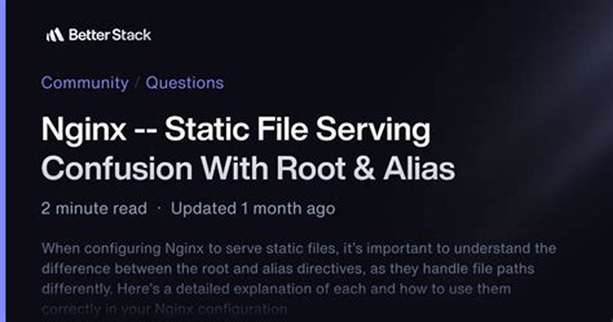 Nginx -- Static File Serving Confusion with Root & Alias