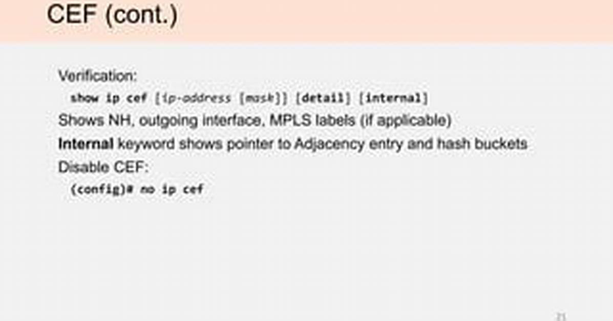 No Ip Cef