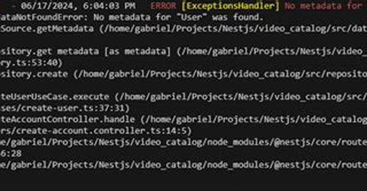 No Metadata for "User" Was Found Using Typeorm