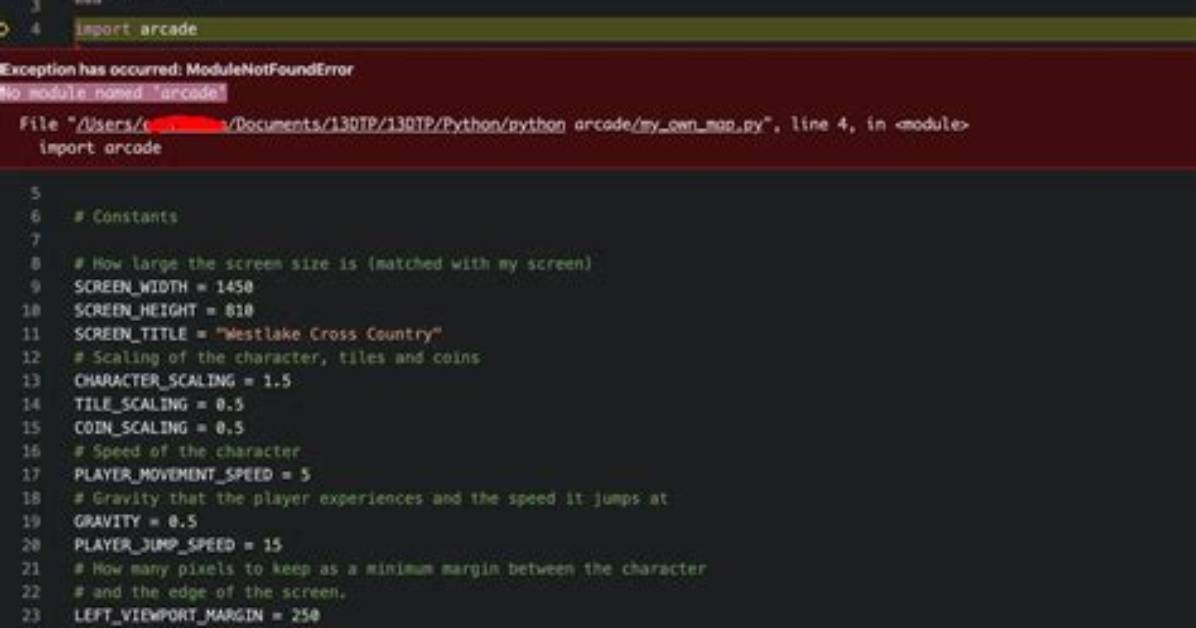 No Module Named Arcade