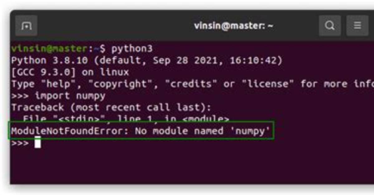 No Module Named Numpy Error in Python 3