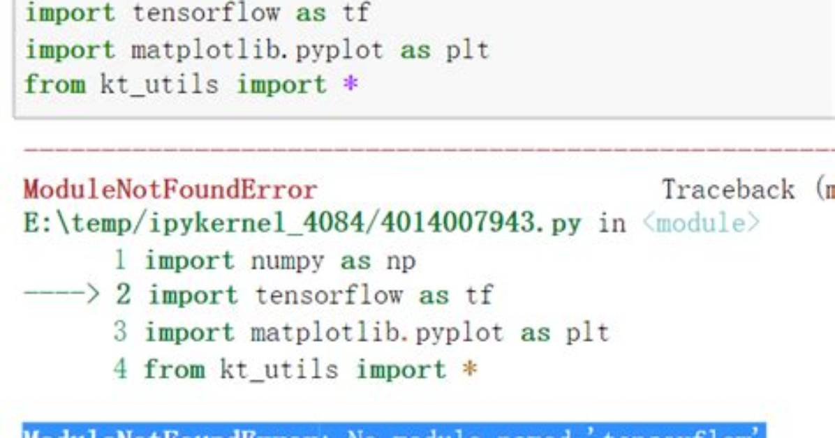No Module Named Tensorflow in Jupyter