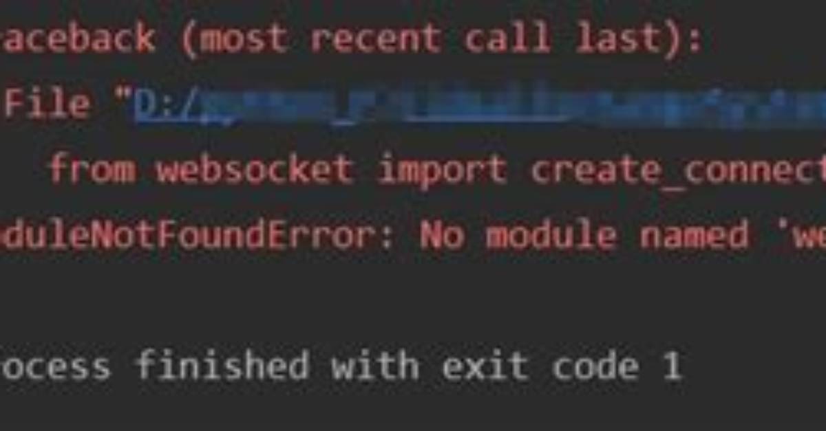 No Module Named 'Websocket'