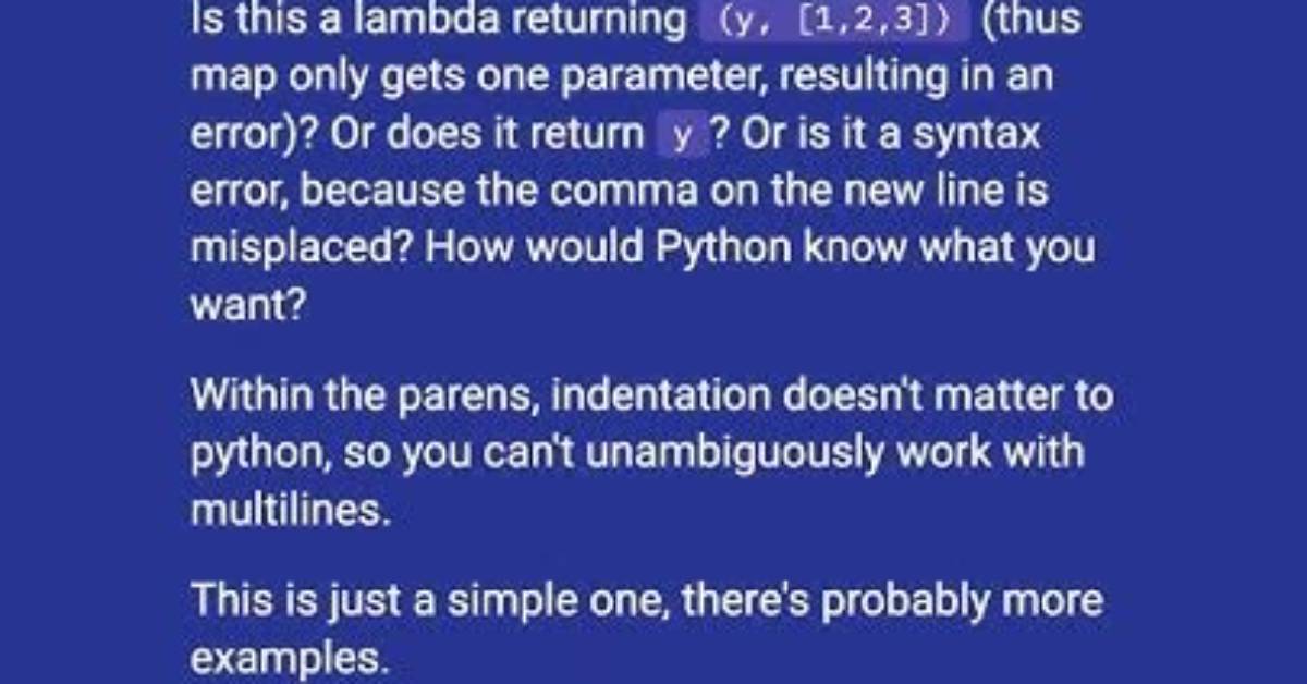 No Multiline Lambda in Python: Why Not?