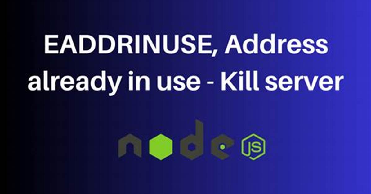 Node / Express: Eaddrinuse, Address Already in Use - Kill Server
