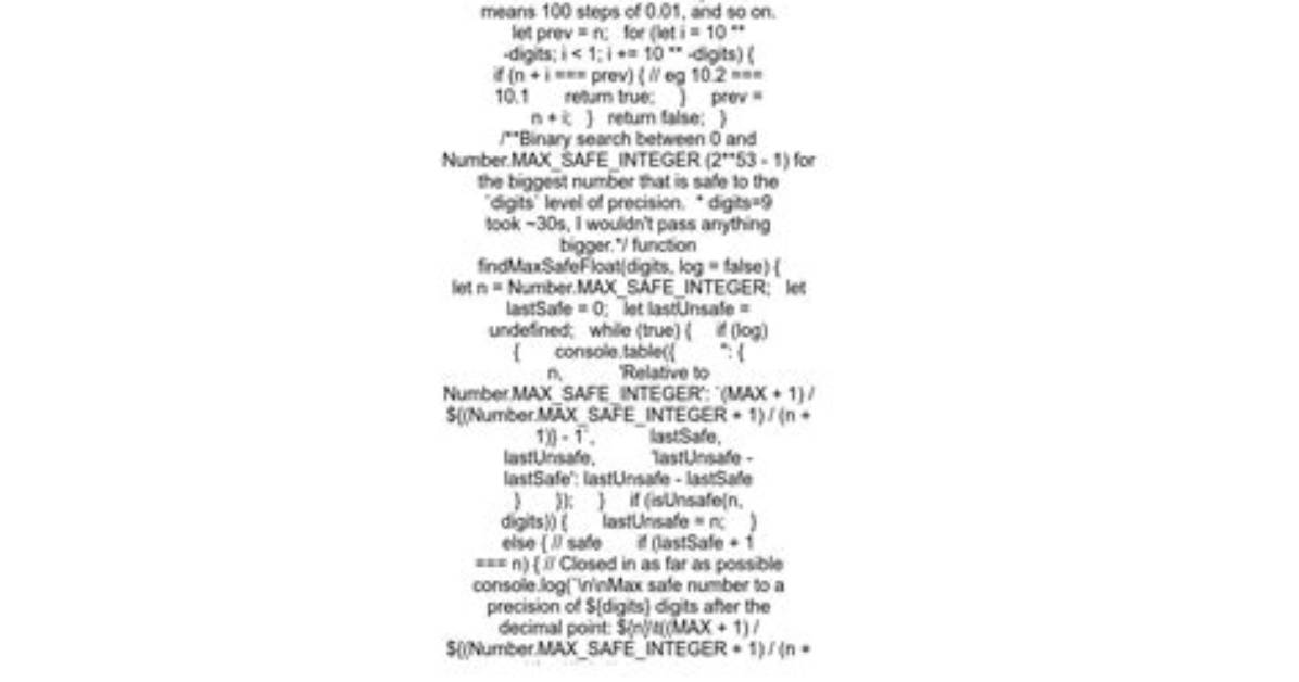 Node. Js Maximum Safe Floating-Point Number