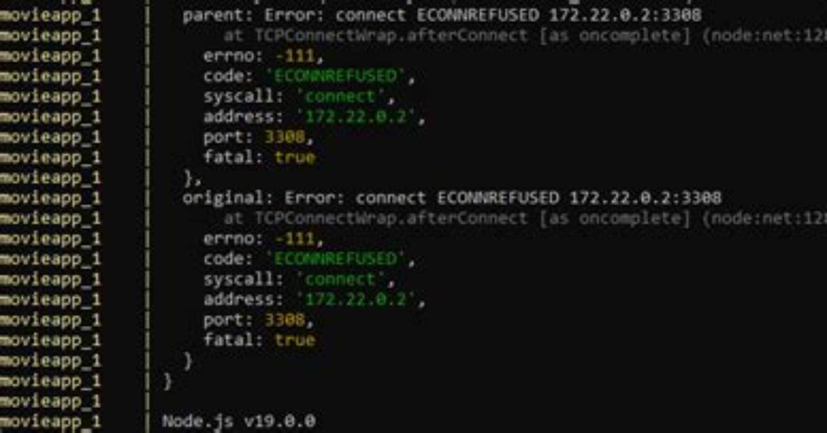 Node. Js Mysql - Error: Connect Econnrefused