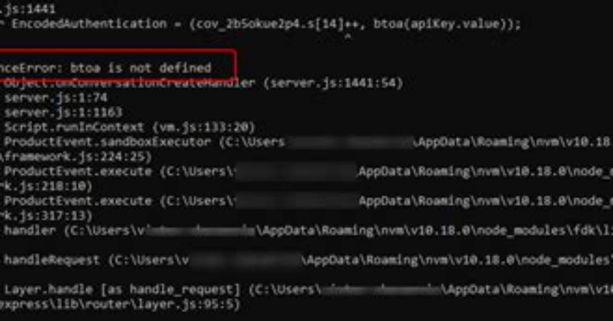 Node. Js Throws "Btoa Is Not Defined" Error