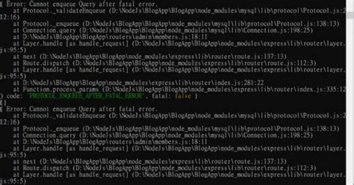 Node Mysql Cannot Enqueue a Query After Calling Quit
