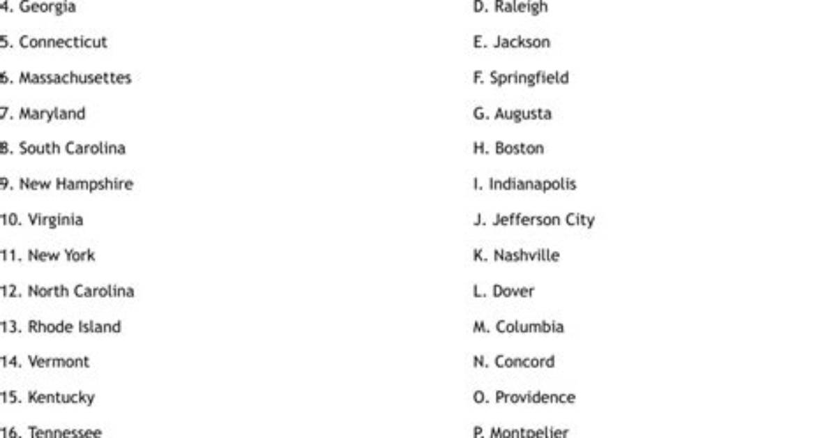 North Central State Capitals Quiz