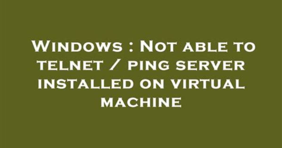 Not Able to Ping Server or but Can Rdp