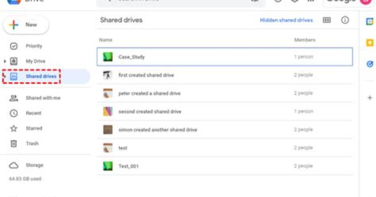 Not Able to View Google Shared Drives in Files