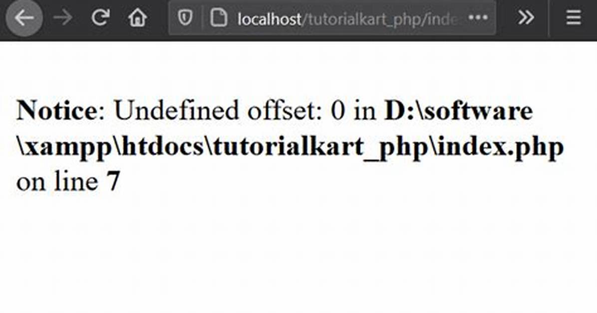 Notice: Undefined Offset: 0 In
