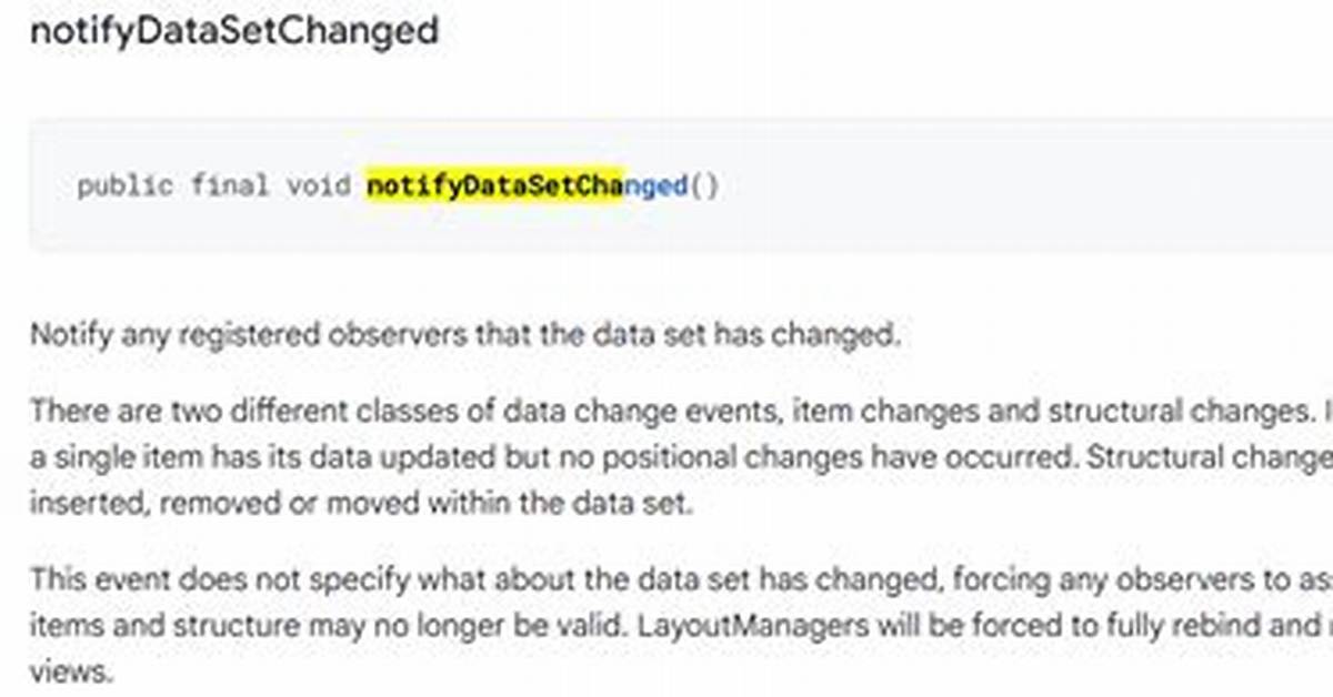 NotifyDataSetChanged Example