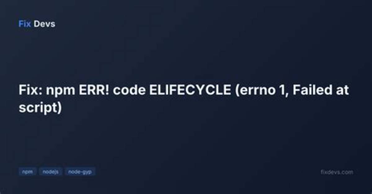 Npm Err! Test Failed - Not Able to Run Test