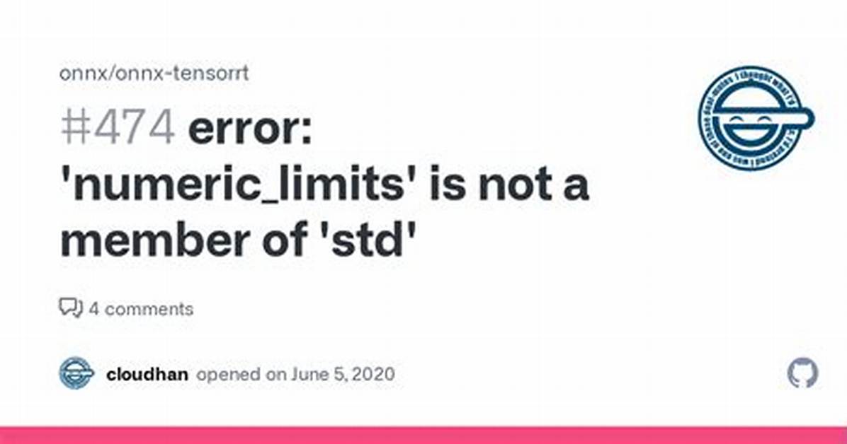 ‘Numeric_Limits’ Is Not a Member of ‘Std’