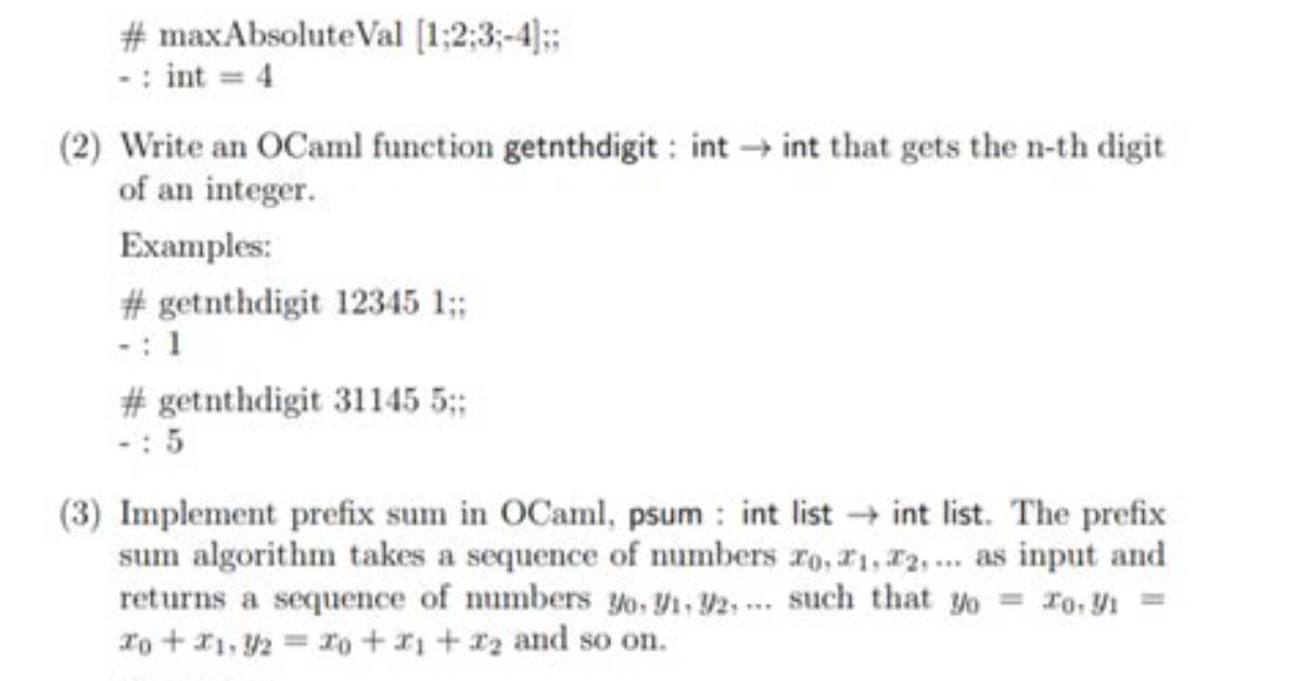 Ocaml Mod Function Returns Different Result Compared with %