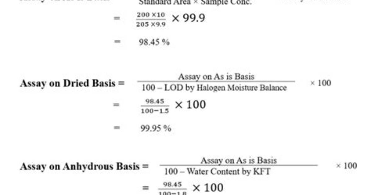 On Anhydrous Basis Calculation?
