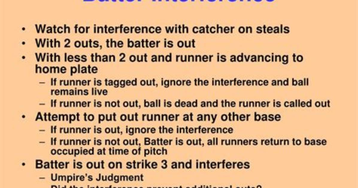On Batter Interference Who Is out?