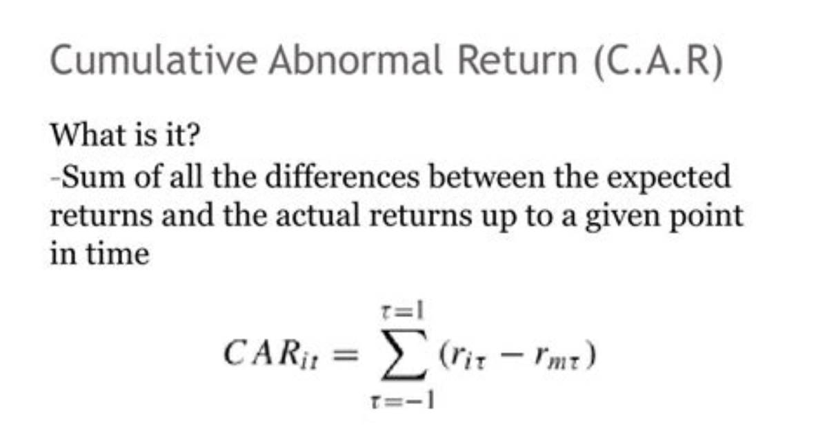 On Cumulative Abnormal Return?
