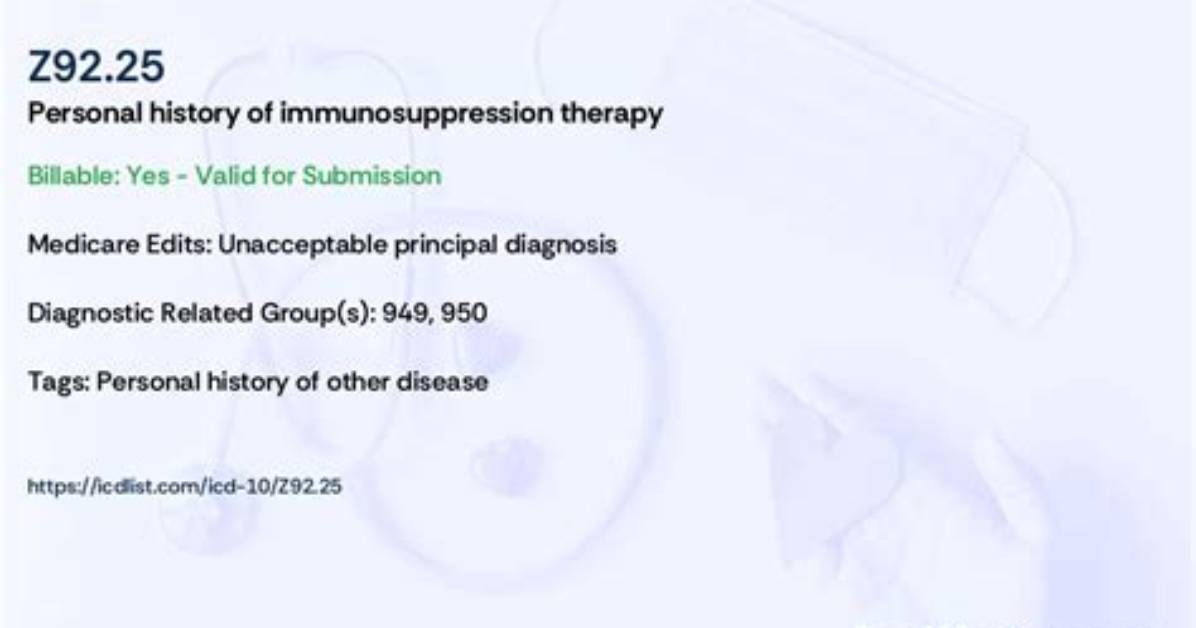 On Immunosuppression Icd 10?
