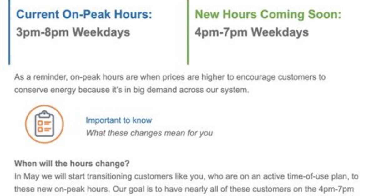 On Peak Hours Aps?