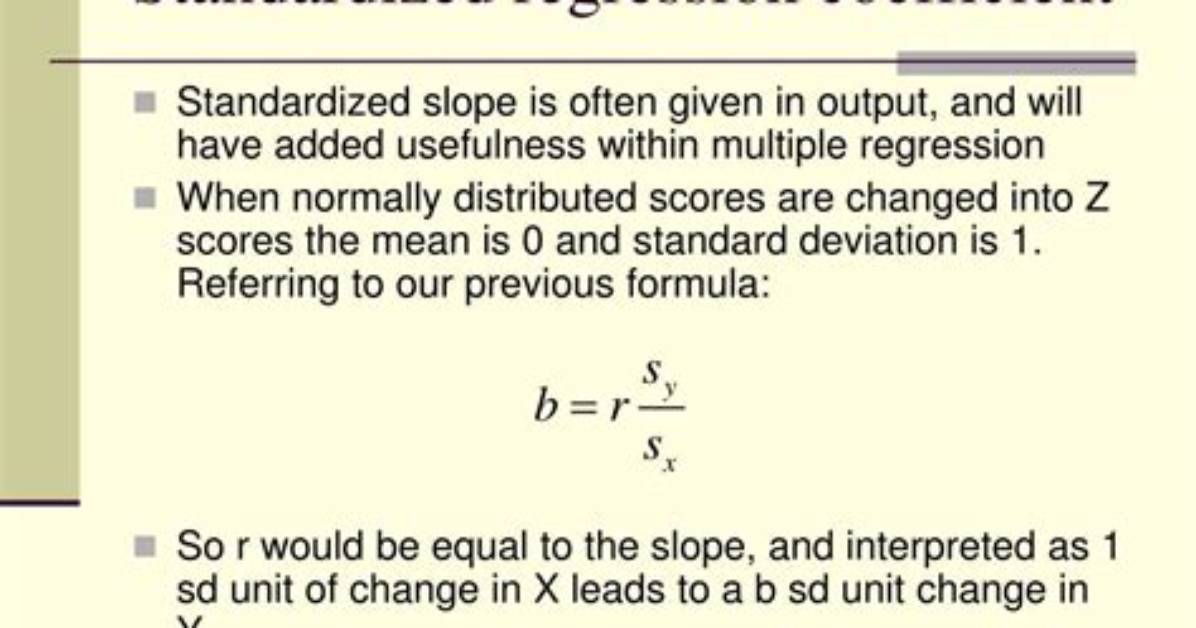 On Standardized Regression Coefficient?
