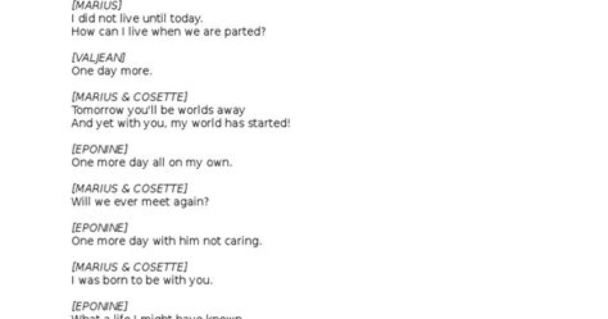 One Day More Lyrics