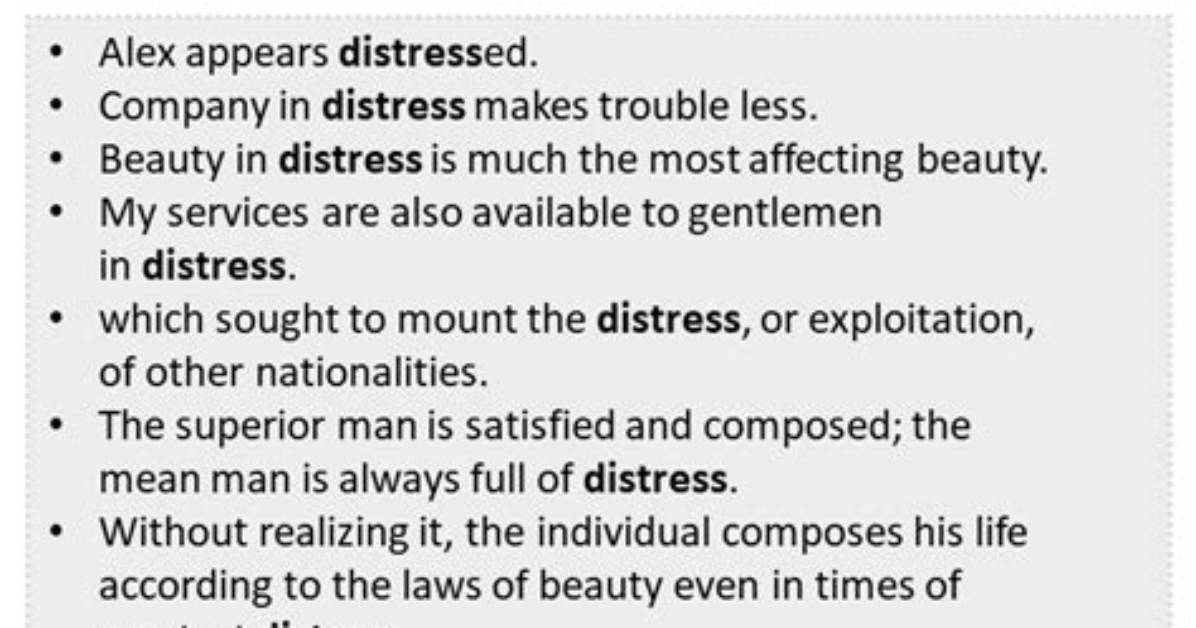 One Sentence on Distraught?