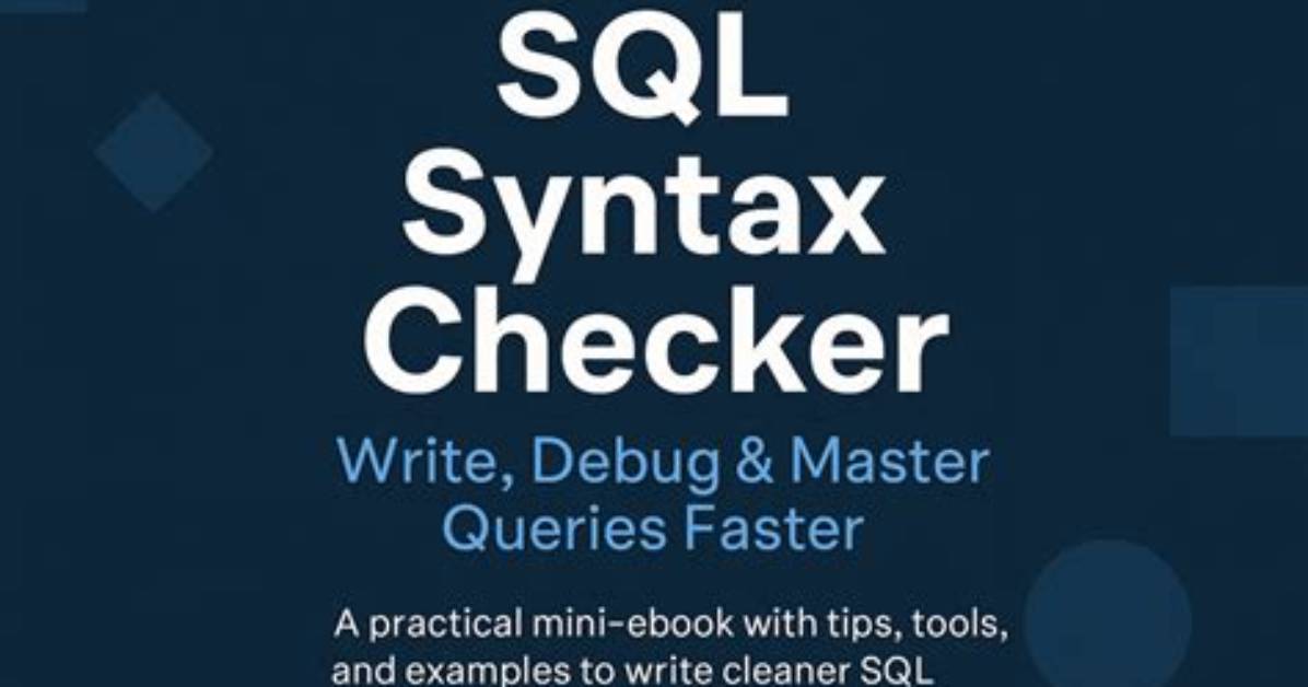 Online Sql Query Syntax Checker [Closed]