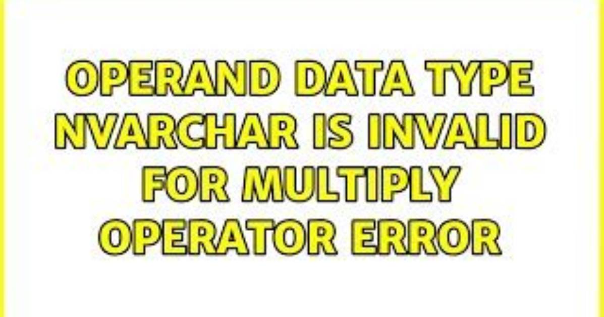 Operand Data Type Varchar Is Invalid for Divide Operator