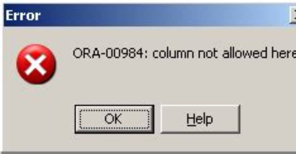 Ora-00984: Column Not Allowed Here [Duplicate]