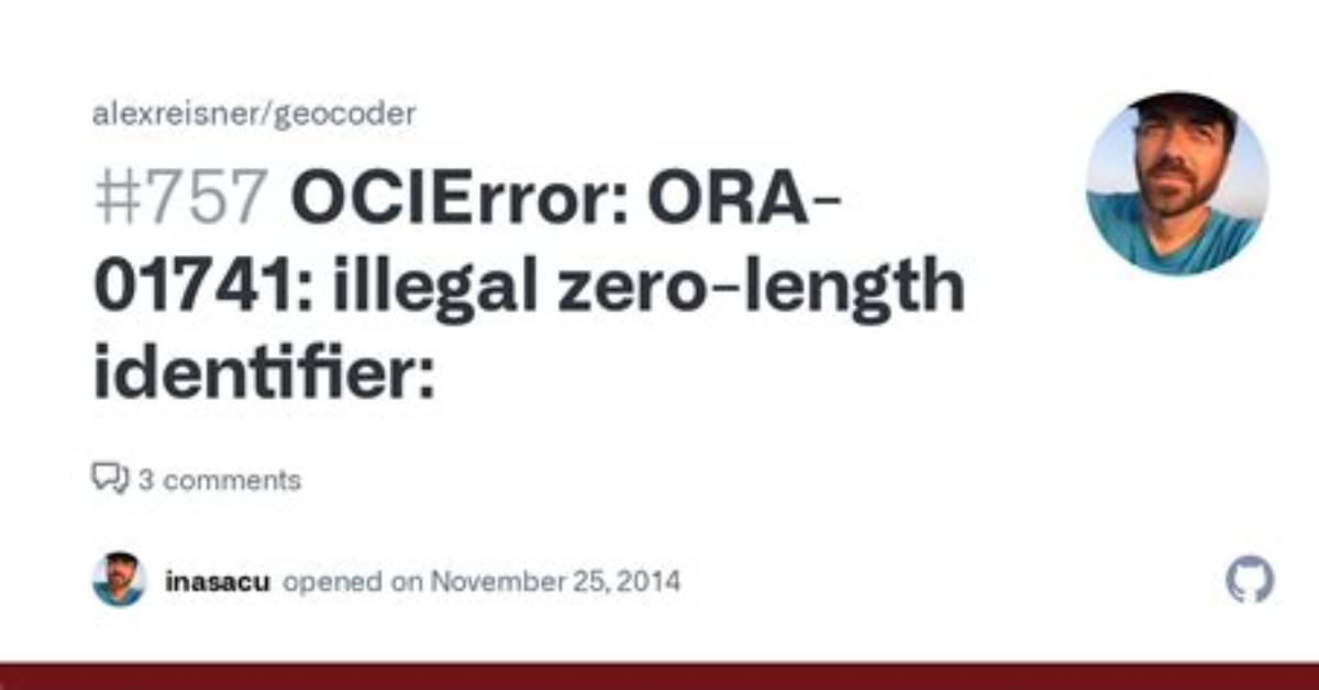 Ora-01741: Illegal Zero-Length Identifier