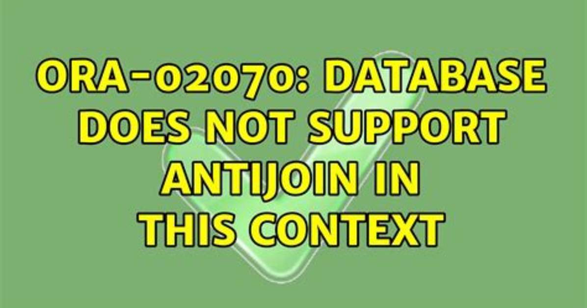 Ora-02070: Database %S%S Does Not Support %S in This Context